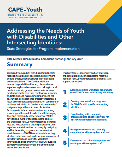 Addressing the Needs of Youth with Disabilities and Other Intersecting Identities: State Strategies for Program Implementation