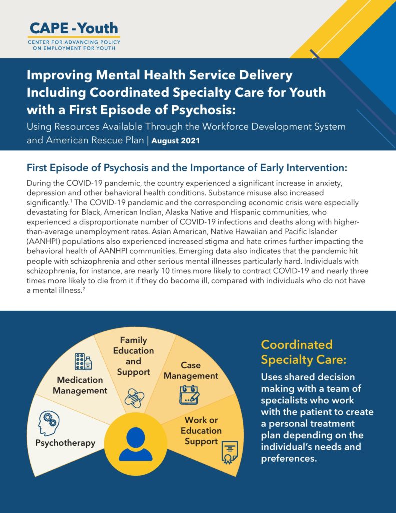 Improving Mental Health Service Delivery Including Coordinated Specialty Care for Youth with a First Episode of Psychosis